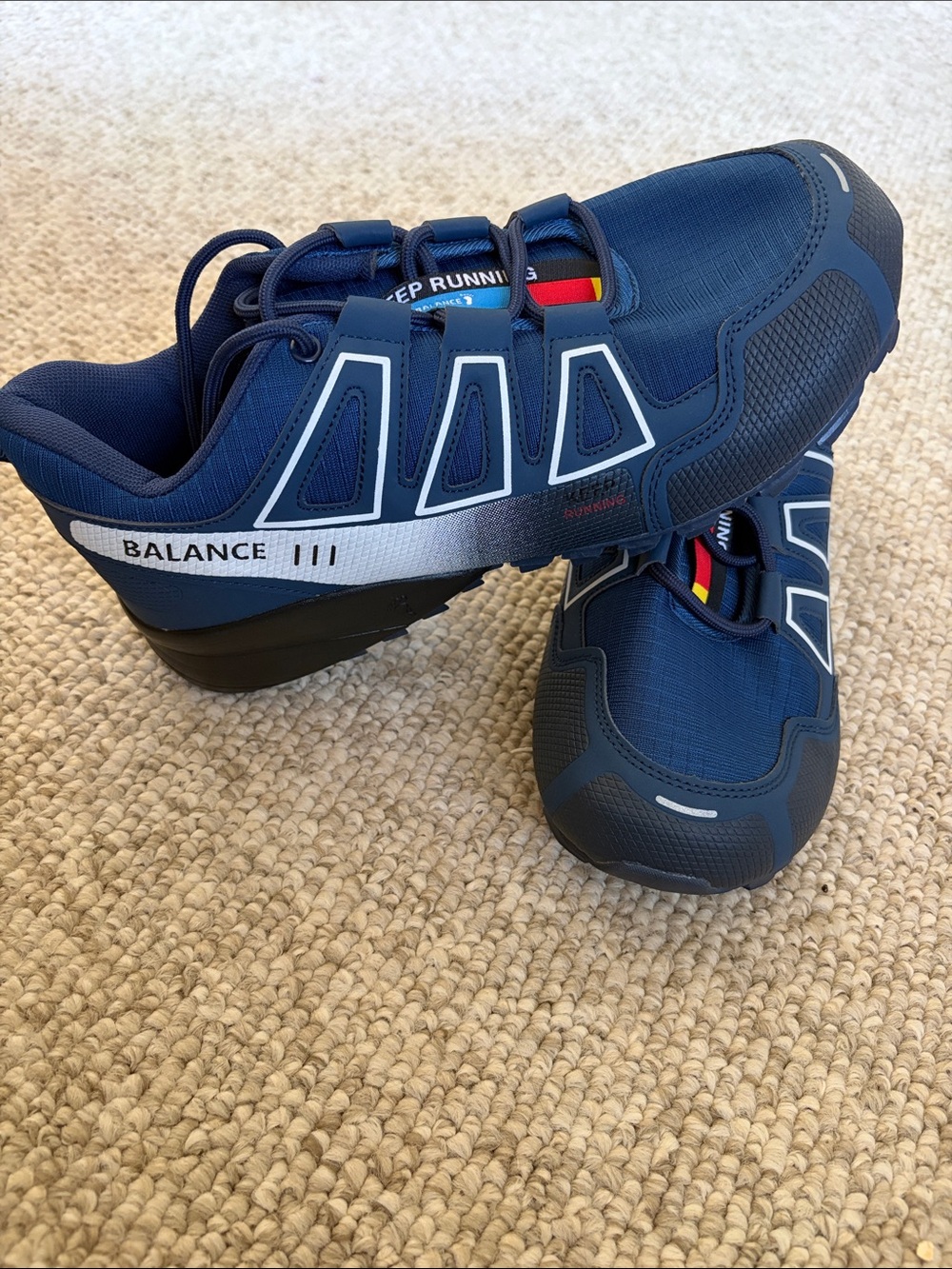 Men's Navy Athletic Sneakers with Reflective Accents